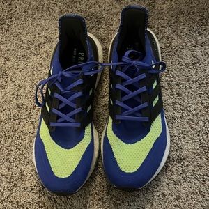 Adidas UltraBoost 21 'Sonic Ink Screaming Green' S23873 Running Jogging Sneakers